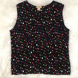 Vintage polka dot plisse top
